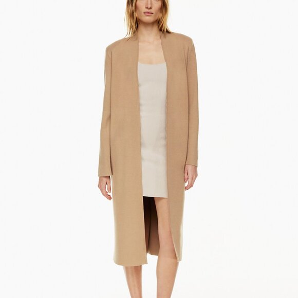 New Aritzia Babaton long cardigan - Orpheum Robe in Camel - Picture 3 of 6